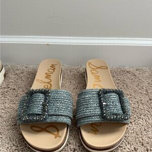 Sam Edelman Woven Blue Beaded Sandals